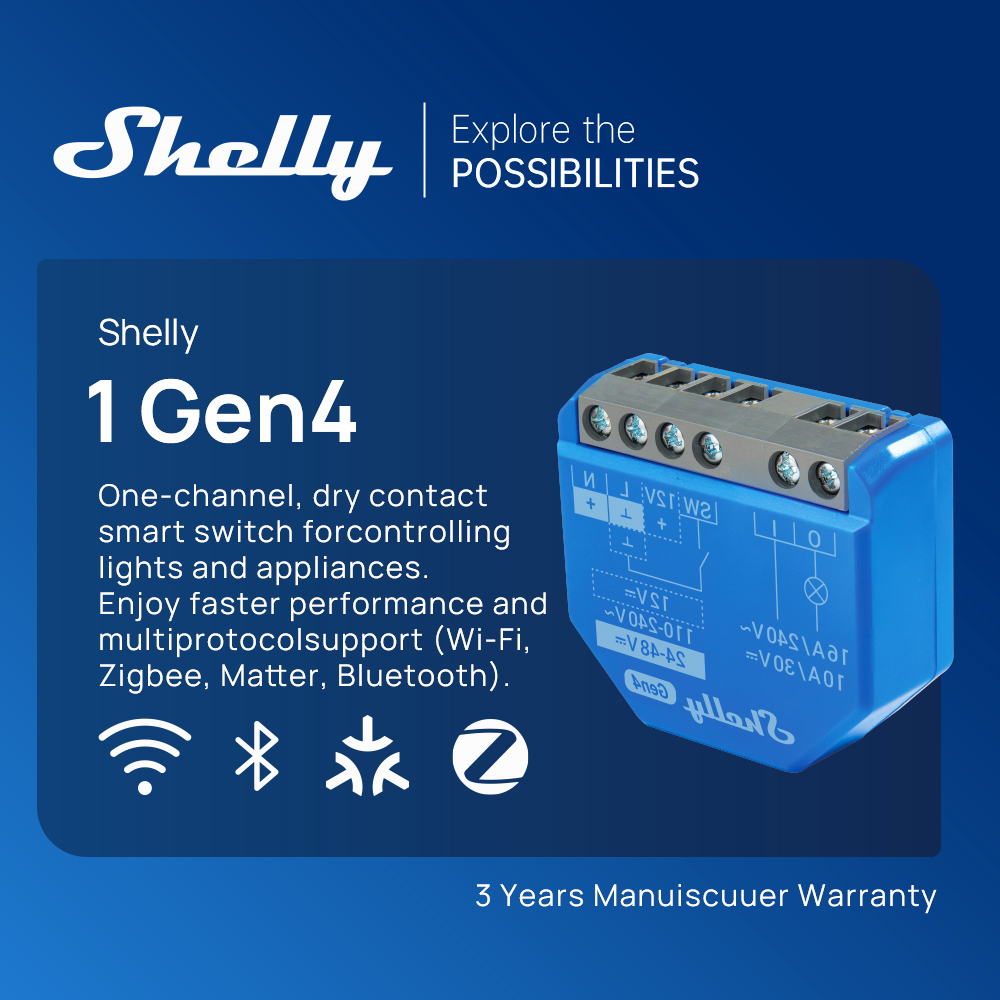 Shelly 1 Gen4 Zigbee Dry Conta - Shelly Relay Module recensione e prezzo