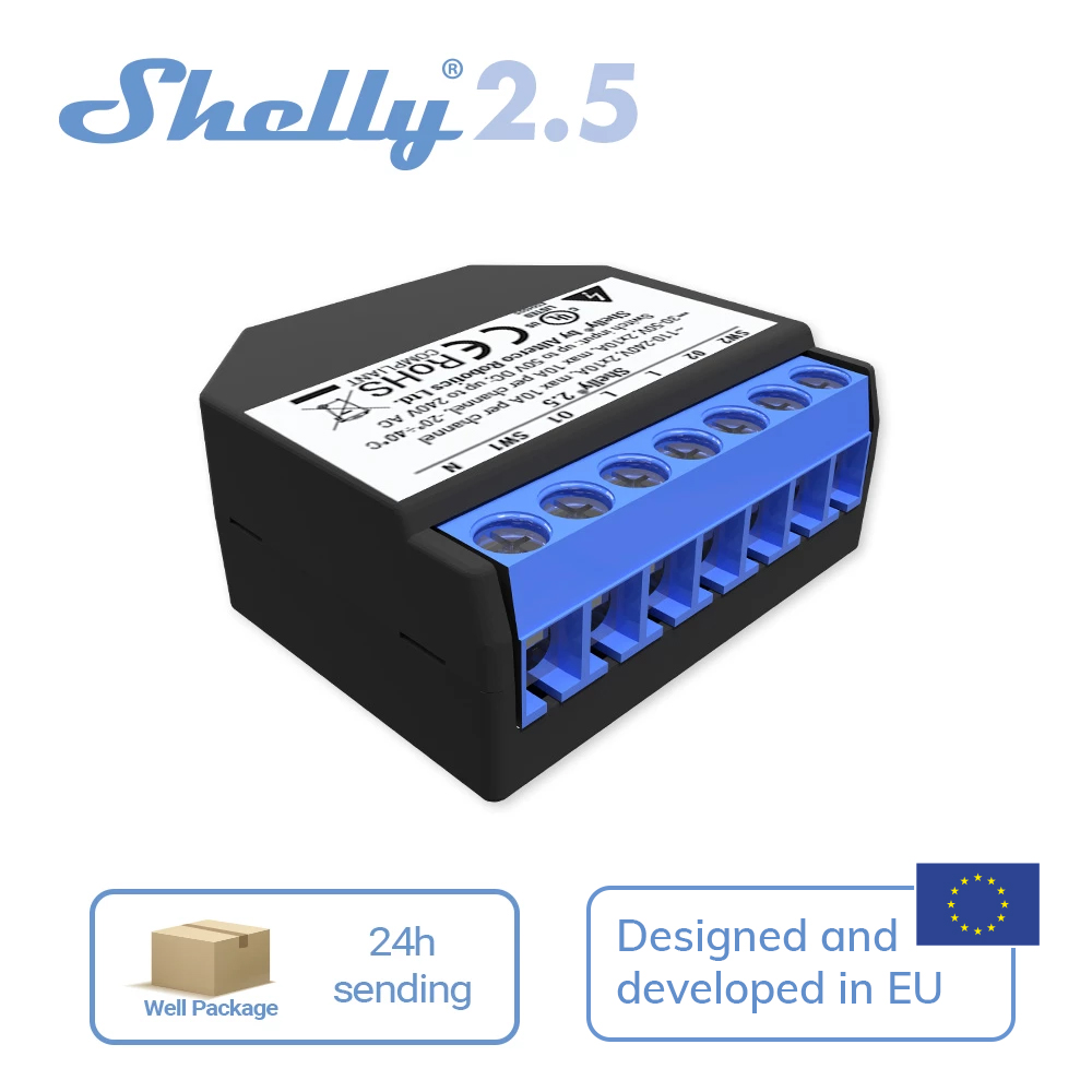 Shelly 2.5 Smart Home Doppio R - Shelly Relay Module recensione e prezzo